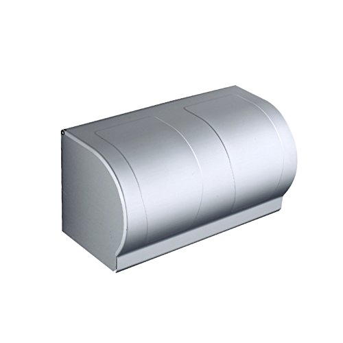 Preisvergleich Produktbild Aluminium wasserdicht Toilettenpapier Dachbox Matt geschlossene kreisförmige Volumen-Fach längliche Toilettenpapierhalter