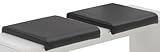 sitzkissen für truhe sitzbank seitlich verschiebbar 2er Set Klemmkissen Karin, für Sitzbanktiefe 35mm, Kunstleder Schwarz, B45 x 35 cm