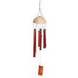 Peso: 276g LIWEIL Bambú 6 Tubo Colgante de cáscara de Coco Iglesia Campana Yarda Jardín Vida al Aire Libre Hogar Carillón de Viento Decoración Hecha a Mano