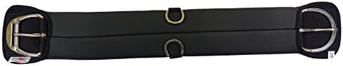 Thor Equine Western Saddle Strap Made of Soft Neoprene with Stainless Steel Buckles Black, black