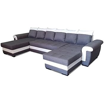 Modernes Ecksofa Mit Schlaffunktion Ivett U Wohnlandschaft Bettkasten Schlafsofa Gross U Form Big Sofa Xl 19 Amazon De Kuche Haushalt