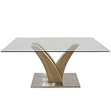  SuskaRegalos-Mesa Comedor Madera/Cristal+90982+90983 (Madera:DM) _180x90x75cm-12mm.Grosor