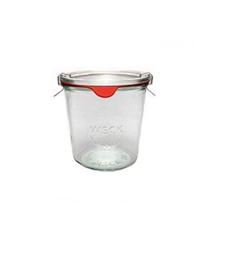 Weck Sturzgläser 6er Set + 6 Gummiringe + 12 Klammern