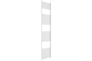 ERCOS Scaldasalviette Termoarredo Bagno Dimensioni 450x1800 MM Radiatore Bagno Colore Bianco , Attacchi da 1/2" Fornito Con Kit Montaggio