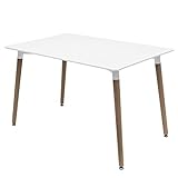 mesa comedor nordico industrial Largo: 126 cm regalosMiguel - Mesas Comedor - Mesa Tower Rectangular 120x80cm - Blanco