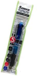 Sista (Body Color BLUE) 5 Knock Mechanical Pencil (0.5mm) & Ball point Pen (0.8mm) Black 1.0 mm + black·blue·red 0.8 mm