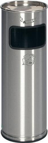 Round Combination Ashtray Stainless Steel Ashtray Strainer and Kippe Strainer, Stainless Steel, Height 660 mm Full Hmes