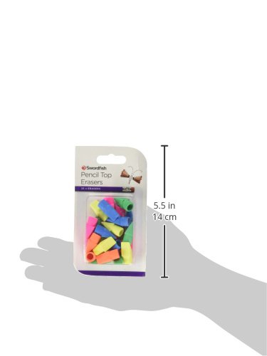 Swordfish, „Pencil Top Eraser“ Radiergummis als Kappe auf Bleistiften (25er-Packung) - 4