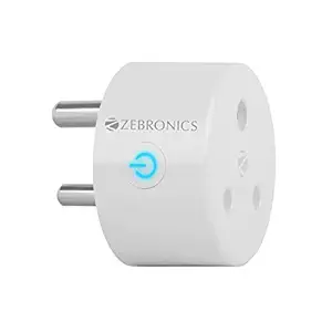 Zebronics ZEB-SP116, Smart Wi-Fi Plug Compatible with Google Assistant & Alexa, Supports Upto 16A and Comes with a Dedicated APP That Features Scheduled Control and Energy Monitoring.