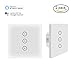 Produktbild Jinvoo Smart WiFi Wandlichtschalter Glasscheibe, Touchscreen-Schalter, Drahtlose Fernbedienung von Mobile APP überall, Timing-Funktion, kein Hub erforderlich, kompatibel mit Alexa (EU 3 Gang 2-Pack)