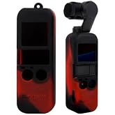 Dji Osmo Pocket İ&ccedil;in Renkli Silikon Koruyucu Kılıf Buyun Askılı Kordon Siyah/Kırmızı