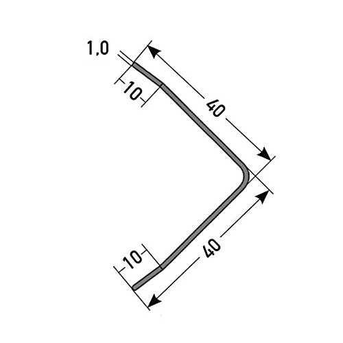 Eckschutzprofil Edelstahl, 150cm / 40 x 40 mm ✓ Selbstklebend ✓ Made in Germany ✓ Dreifach gekantet mit Spitze | Winkel-Profil, Winkelleiste als Kantenschutz & Eckschutzschiene für Wände | Eckleiste für Kanten - 2