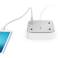 Belkin F8M990vfWHT - Cargador USB de 4 puertos (compatibilidad universal, cable de 3 m) blanco