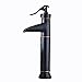 Produktbild Qzny Schwarze Farbe Messing Antik Wasserhahn Bad Tap Hoch Wasserfall Einhebel Chrom Hot Kaltwasserhahn Kithen Toilette