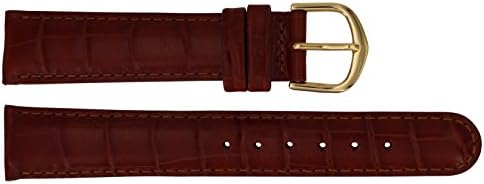 Citime Brown Leather Band Replacement, Alligator Pattern, Pin Clasp, 18mm Strap _ B18BroItr84G