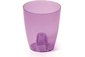 HAPPY FLOWER Blumentopf - MultiProject - Blumentöpfe - Pflanzkübel - Blumenkübel - Premium Qualität - am besten für Orchideen - Orchidee transparent Topf - 2 Größen 6 Farben (Ø 16 cm, H 18 cm, Violett)