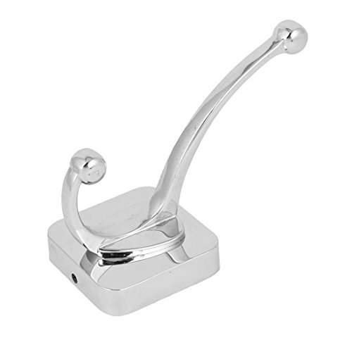 sourcingmap® 3Stk Schlafzimmer Kleiderbügel Wand Montage Zink Chrom Platte Haken Silber - 2