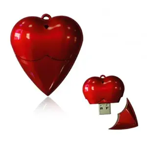 Microware 16GB Red Plastic Heart Shape Designer Pen Drive