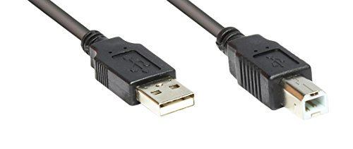 Anschlusskabel USB 2.0 Stecker A an Stecker B, Schwarz, 5m, Good Connections®