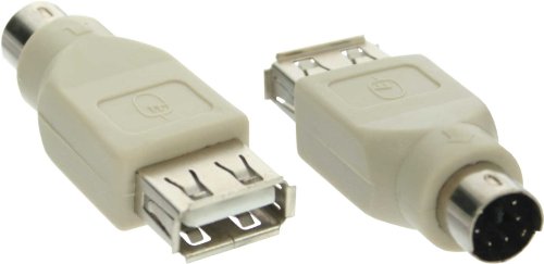 Intos Adapter USB PS2 Konverter USB-PS / 2 USB-A / Buchse - mDIN6 / Stecker