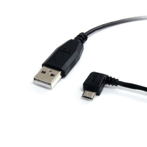 StarTech.com UUSBHAUB1LA - Cable de 30cm USB A a Micro USB B Acodado a la Izquierda para Teléfono Móvil y Smartphone