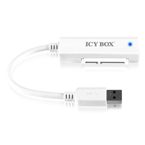 Icy Box IB-AC6032-U3 2,5″ (6,35 cm) SATA zu USB 3.0 Adapter mit Schutzhülle aus Silikon für HDD/SSD (bis 15 mm Bauhöhe) weiß - 3