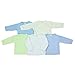 5er Set Baby Wickelshirt Flügelhemdchen Langarm Wickelhemd 100% Baumwolle Jungen Unterwäsche Mädchen, Farbe: Junge, Größe: 56