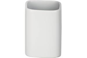 ‎WENKO Wenko 23233100 Hexa biały uchwyt na kubek na szczoteczki do zębów, na szczoteczki do zębów i pastę do zębów, ceramiczny, 6,5 x 9 x 6,5 cm, biały