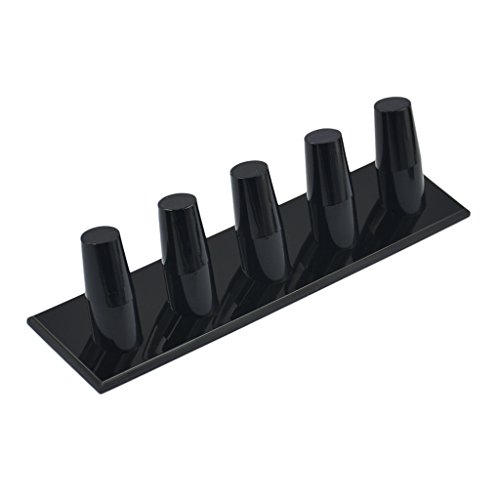 Gazechimp 1-5 Fingerring Anzeige Schmuckständer Acryl Ständer Schmuckständer Display Schwarz Vitrine - 5