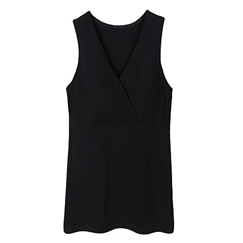 ZUMIY® Chaleco de Maternidad Tank de Lactancia Sujetador para Camiseta para Mujer/Top Premamá (M, Black)