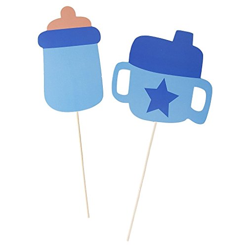 Veewon Fotorequisiten Baby Duschen Party Foto Stand Props Kits auf Sticks – Es ist ein Junge 30 Stück - 5