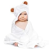【Extremadamente suave y duradero】 Esta toalla de baño gruesa y suave con tapa. Es extremadamente suave, transpirable, absorbente y duradera para el bebé. Mide 35x35 pulgadas y es perfecto para recién nacidos, niños pequeños y niños de hasta 6 años. Se puede usar en abrigos, mantas y alfombrillas para pañales, etc.