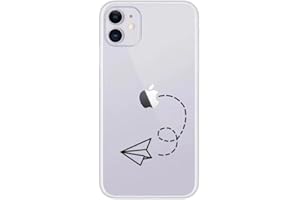 CrazyLemon pour iPhone 12 Mini étuis Clair Créatif Mignon Dessin Animé Motif Souple TPU Etui de Protection Antichoc - Avion en Papier