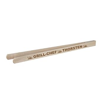 Grillzange Mit Hochwertiger Namens Gravur Buchen Holz 40cm Mnner Geburtstags Geschenk