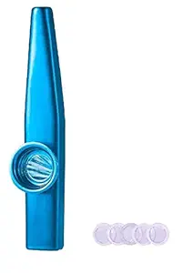 Vinayakart - Aluminum Alloy Kazoos and 5 Membrane Flute Diaphragm Mouth Kazoos - BLUE