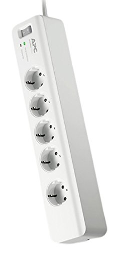 APC Essential SurgeArrest, Regleta con Protección contra Sobretensiones (5 tomas, 230 V), Blanco