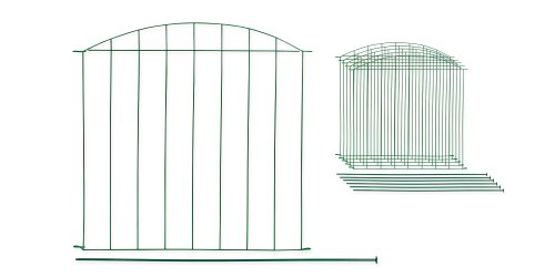Metall Teichzaun – Set „Gräfrath“ 11 tlg. – grün – Länge ca. 365 x 76,5/65 cm, Tiergehege, Gartenzaun, Campingzaun, Zaun, Zaunmatten, Steckzaun, Teichschutzzaun - 4
