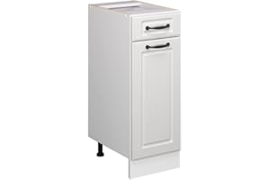 Vicco mobiletto base per cucina R-line, Bianco casa di campagna/Bianco, 30 cm senza piano di lavoro