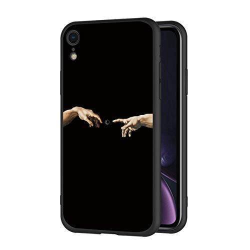ZhuoFan Coque iPhone XR, Etui en Silicone Noir avec Motif 3D Fun Fantaisie Dessin Antichoc TPU Gel Housse de Protection Case Cover Bumper Coque pour Téléphone Apple iPhoneXR 2019 6,1 Pouce, Plume