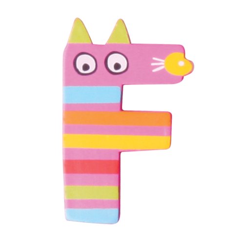 Preisvergleich Produktbild Tatiri Holzbuchstabe Verrücktes Tier F (rosa Katze)