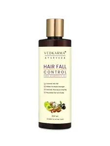 VEDKARMA Ayurveda Hair Fall Control | Pure Ayurvedic Oil | Controls Hair Fall | Makes The Roots Strong | Controls Premature Greying | Nourishes Hair And Scalp | With 20 Powerful Herbs (200Ml)