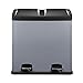 Produktbild Mari Home - Kaltes Grau Mülleimer, 60 Liter, Stahl, 2-in-1-Mülltrennung, mit Fußpedal, Recycling-Mülltonne 2 x 30 l, zur Mülltrennung von Küchenabfällen
