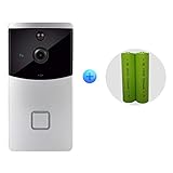 CÁMARA DE VÍDEO ULTRA CLEAR NIGHT VISION: timbre de video de alta resolución, timbre de la cámara también equipado con un lente gran angular, que le permite ver a los visitantes con mayor claridad, la cámara inalámbrica viene con fundición de visión nocturna, incluso en la oscuridad, puede ver Gente afuera de la puerta y protege a tu familia.