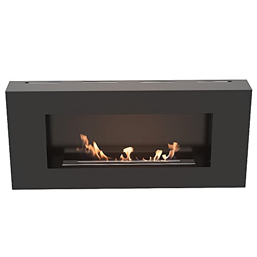 Ethanolkamin Modena Wandkamin mit sicherem Brennsystem Farbe: Schwarz - 3
