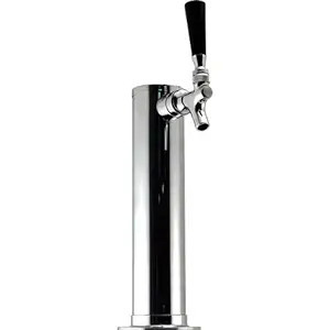 KegWorks Single Tap Chrome Draft Beer Kegerator Tower (2 1/2-inch Diameter, Multicolour)