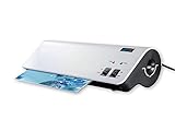 Plastificadora automática Plastifica documentos en frío y en caliente Tamaño máx.: A4 Interruptor giratorio para ajustar el grosor de las láminas con función de parada inmediata (ABS) Alimentador automático de láminas Grosor de las láminas en caliente: 80 - 125 micrómetros/ en frío: máx. 200 micrómetros