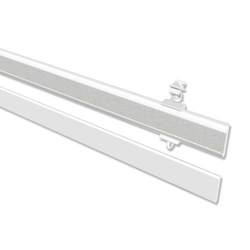 Interdeco Paneelwagen (2 Sets) Weiß, Aluminium mit Klettband für Gardinenschienen, Easyslide, 70 cm kürzbar