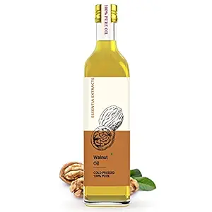 ESSENTIA EXTRACTS Walnut Oil - Pure Cold-Pressed Akhrot Ka Tel - Glass Bottle, For Hair, Skin Massage (100 ML)