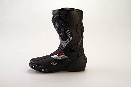 BOLT S12 DEPORTES PROTECCION MOTOCICLETA CARRERAS DESLIZADOR IMPERMEABLE NEGRO BOTAS (44 EU/10 UK)