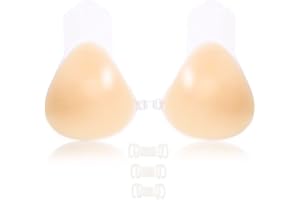 VicSec Push Up silikonowy niewidoczny biustonosz, samoprzylepny wielokrotnego użytku, zmywalny, samoprzylepny biustonosz do sukni wieczorowej bez ramiączek, miseczka A~DD, Beżowy-S, Rozmiar